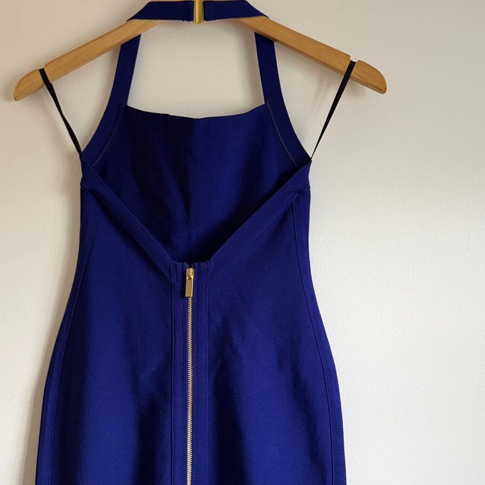 NWOT TEN by Babaton Chandelier Dress Bodycon Halter Midi in Daring Indigo - Picture 5 of 10